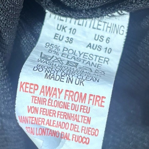 PrettyLittleThing PLT Black Cutout Bodycon Pinstripe Midi Dress Size 6 EUC - Picture 5 of 6